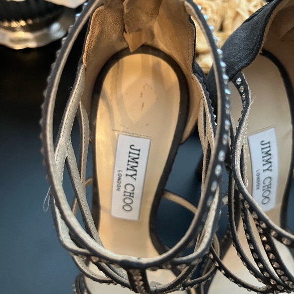 Jimmy Choo black velvet heels with crystals - Picture 2 of 6